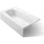 Kohler Villager Collection 60" Three Wall Alcove Bath Tub with Extra 4" Ledge and Left Hand Drain White