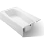 Kohler Villager Collection 60" Three Wall Alcove Bath Tub with Extra 4" Ledge and Right Hand Drain White