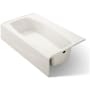 Kohler Villager Collection 60" Three Wall Alcove Bath Tub with Extra 4" Ledge and Right Hand Drain Biscuit