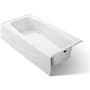 Kohler Villager Collection 60" Cast Iron Soaking Bathtub for Three Wall Alcove Installations with Right Hand Drain White