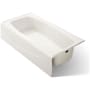 Kohler Villager Collection 60" Cast Iron Soaking Bathtub for Three Wall Alcove Installations with Right Hand Drain Biscuit