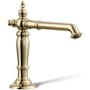 Kohler Artifacts 1.2 GPM Widespread Bathroom Faucet with Pop-Up Drain Assembly - Less Handles Vibrant French Gold