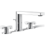 Kohler Composed Widespread Bathroom Faucet with Cross Handles and Pop-Up Drain Polished Chrome
