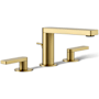 Kohler Composed Widespread Bathroom Faucet with Lever Handles - Pop Up Included Vibrant Brushed Moderne Brass