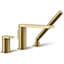 Kohler Composed Deck Mounted Roman Tub Filler with Built-In Diverter - Includes Hand Shower Vibrant Brushed Moderne Brass