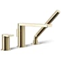 Kohler Composed Deck Mounted Roman Tub Filler with Built-In Diverter - Includes Hand Shower Vibrant French Gold