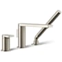 Kohler Composed Deck Mounted Roman Tub Filler with Built-In Diverter - Includes Hand Shower Vibrant Brushed Nickel