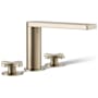 Kohler Composed Widespread Deck Mounted Roman Tub Filler with Cross Handles Vibrant Brushed Bronze