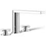 Kohler Composed Widespread Deck Mounted Roman Tub Filler with Cross Handles Polished Chrome