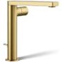 Kohler Composed 1.2 GPM Vessel Single Hole Bathroom Faucet with Pop-Up Drain Assembly Vibrant Brushed Moderne Brass