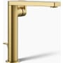 Kohler Composed 1.2 GPM Vessel Single Hole Bathroom Faucet with Pop-Up Drain Assembly Vibrant Brushed Moderne Brass