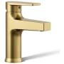 Kohler Taut 1.2 GPM Single Hole Bathroom Faucet with Pop-Up Drain Assembly Vibrant Brushed Moderne Brass