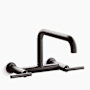 Kohler Purist 1.8 GPM Wall Mounted Bridge Kitchen Faucet Brushed Graphite