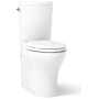 Kohler Persuade Curv Comfort Height Two-Piece Elongated Dual-Flush Toilet with Left-Hand Trip Lever and Skirted Trapway White