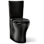 Kohler Persuade Curv Comfort Height Two-Piece Elongated Dual-Flush Toilet with Left-Hand Trip Lever and Skirted Trapway Black Black