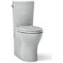 Kohler Persuade Curv Comfort Height Two-Piece Elongated Dual-Flush Toilet with Left-Hand Trip Lever and Skirted Trapway Ice Grey