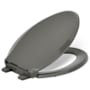Kohler Cachet Elongated Closed-Front Toilet Seat with Quiet-Close, Grip-Tight Bumpers, and Night Light Thunder Grey