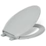 Kohler Cachet Elongated Closed-Front Toilet Seat with Quiet-Close, Grip-Tight Bumpers, and Night Light Ice Grey