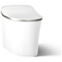 Kohler Eir 0.8 / 1.0 GPF Dual Flush One Piece Elongated Chair Height Toilet with Actuator Plate Flush - Bidet Seat Included White / Brushed Nickel