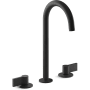 Kohler Components 1.2 GPM Widespread Tube Spout Vessel Bathroom Faucet with Lever Handles, UltraGlide Technology and Pop-Up Drain Assembly Matte Black