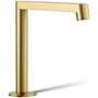 Kohler Components 1.2 GPM Widespread Bathroom Faucet with Drain Assembly and Row Design Spout - Less Handles Vibrant Brushed Moderne Brass