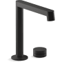 Kohler Components 1.2 GPM Widespread Bathroom Faucet with Row Spout Design, Rocker Handle, and Pop-Up Drain Assembly Matte Black