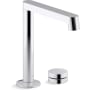 Kohler Components 1.2 GPM Widespread Bathroom Faucet with Row Spout Design, Rocker Handle, and Pop-Up Drain Assembly Polished Chrome