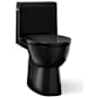 Kohler Reach 1.28 GPF One-Piece Compact Elongated Chair Height Toilet with Skirted Trapway and Left Hand Trip Lever - Seat Included Black Black