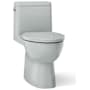 Kohler Reach 1.28 GPF One-Piece Compact Elongated Chair Height Toilet with Skirted Trapway and Left Hand Trip Lever - Seat Included Ice Grey