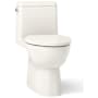 Kohler Reach 1.28 GPF One-Piece Compact Elongated Chair Height Toilet with Skirted Trapway and Left Hand Trip Lever - Seat Included Biscuit