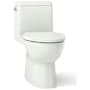 Kohler Reach 1.28 GPF One-Piece Compact Elongated Chair Height Toilet with Skirted Trapway and Left Hand Trip Lever - Seat Included Dune