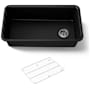 Kohler Cairn 33-1/2" Undermount Single Bowl Neoroc Granite Composite Kitchen Sink with Bottom Sink Rack Matte Black