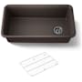 Kohler Cairn 33-1/2" Undermount Single Bowl Neoroc Granite Composite Kitchen Sink with Bottom Sink Rack Matte Brown