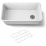 Kohler Cairn 33-1/2" Undermount Single Bowl Neoroc Granite Composite Kitchen Sink with Bottom Sink Rack Matte White