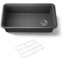 Kohler Cairn 33-1/2" Undermount Single Bowl Neoroc Granite Composite Kitchen Sink with Bottom Sink Rack Matte Graphite