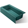 Kohler Bellwether Bath Tub 60" L x 30 1/4" W Cast Iron Soaking for Three Wall Alcove Installations with Integral Apron and Right Drain Teal