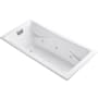 Kohler Tea-For-Two 72" Drop In, Undermount Acrylic Experience Tub with Reversible Drain, Overflow and Custom Pump Location White