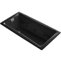 Kohler Tea-For-Two 72" Drop In, Undermount Acrylic Experience Tub with Reversible Drain, Overflow and Custom Pump Location Black Black