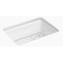 Kohler Riverby 27" Undermount Single Basin Cast Iron Kitchen Sink with Basin Rack White