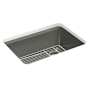 Kohler Riverby 27" Undermount Single Basin Cast Iron Kitchen Sink with Basin Rack Thunder Grey