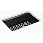 Kohler Riverby 27" Undermount Single Basin Cast Iron Kitchen Sink with Basin Rack Black