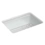 Kohler Riverby 27" Undermount Single Basin Cast Iron Kitchen Sink with Basin Rack Ice Grey