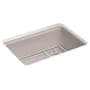 Kohler Riverby 27" Undermount Single Basin Cast Iron Kitchen Sink with Basin Rack Truffle
