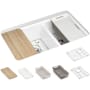 Kohler Riverby 33" Undermount Double Basin Cast Iron Kitchen Sink with Basin Rack, Colander and Cutting Board White