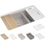 Kohler Riverby 33" Undermount Double Basin Cast Iron Kitchen Sink with Basin Rack, Colander and Cutting Board Truffle