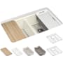 Kohler Riverby 33" Undermount Double Basin Cast Iron Kitchen Sink with Basin Rack, Colander, Cutting Board and 50/50 Split Basin Biscuit