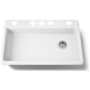 Kohler Riverby 33" Single Basin Cast Iron Kitchen Sink for Undermount Installations White