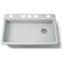 Kohler Riverby 33" Single Basin Cast Iron Kitchen Sink for Undermount Installations Ice Grey