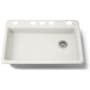 Kohler Riverby 33" Single Basin Cast Iron Kitchen Sink for Undermount Installations Biscuit