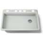Kohler Riverby 33" Single Basin Cast Iron Kitchen Sink for Undermount Installations Sea Salt